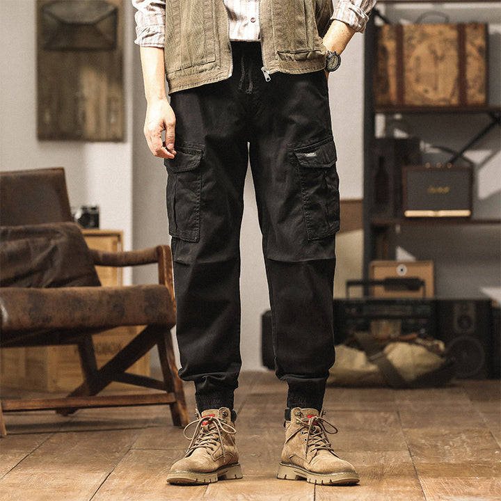 Herren Cargo-Jogginghose im Utility-Look mit Tunnelzugbund und Reißverschluss-Knöcheln Drune