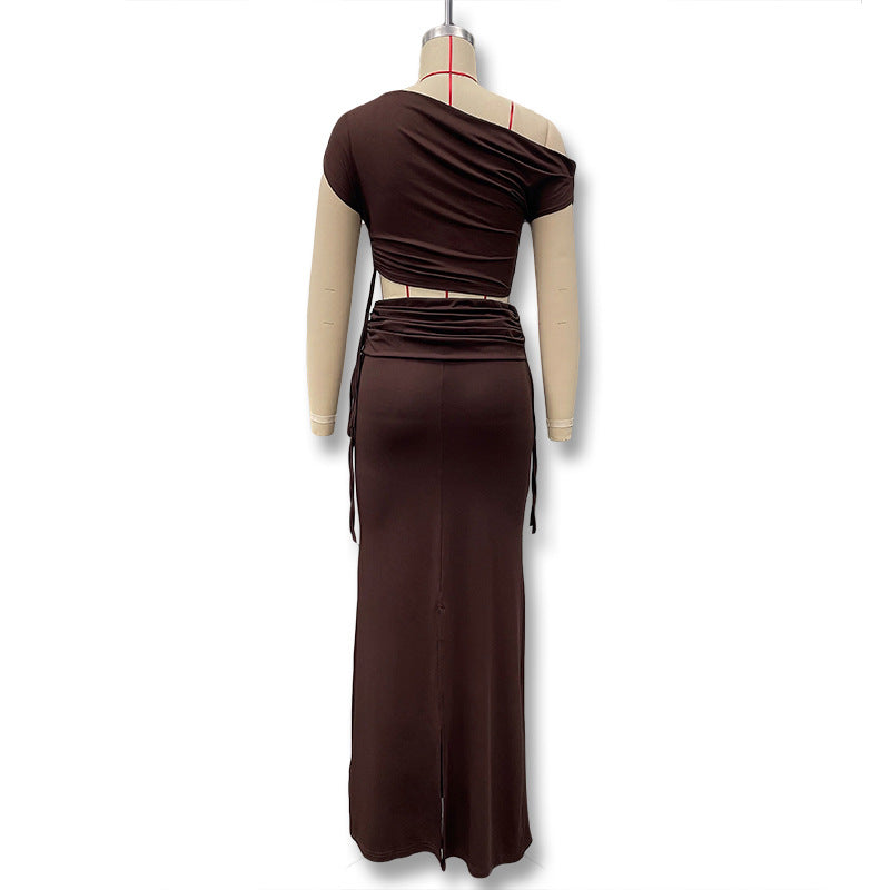 Damen Elegantes und figurbetontes Jumpsuit-Kleid mit asymmetrischem Design Drune