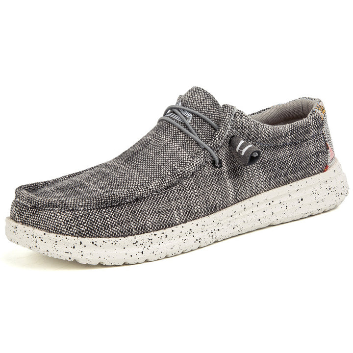 Herren Legerer Canvas-Mokassin-Slipper mit geflochtener Schnürung und gefleckter EVA-Sohle Drune