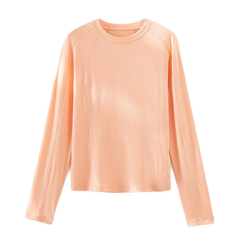 Damen Leichtes Longsleeve-Feinstrickshirt mit Raglanärmeln und Rundhalsausschnitt Drune