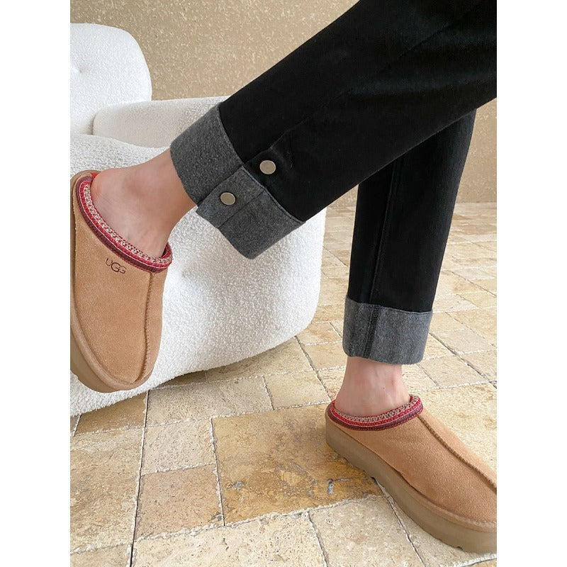 Damen Hoch taillierte Jeans mit umgeschlagenen Saum Drune