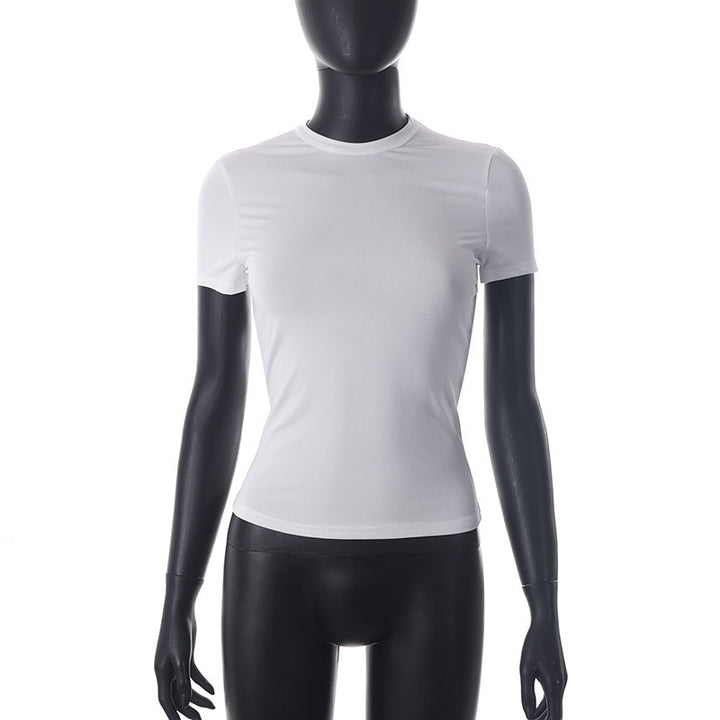 Damen Figurbetontes Kurzarm-T-Shirt mit hochqualitativem Stretch-Material Drune