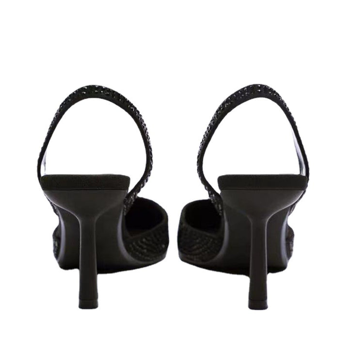 Damen Glamouröse Slingback-Pumps mit Strassverzierungen Drune