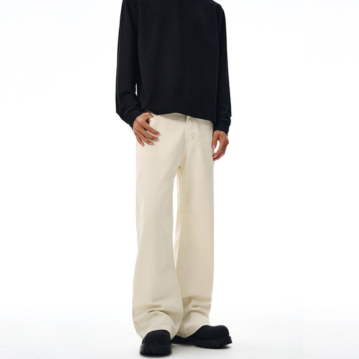 Herren Oversized-Baumwoll-Palazzohose mit geradem ultraweitem Bein Drune