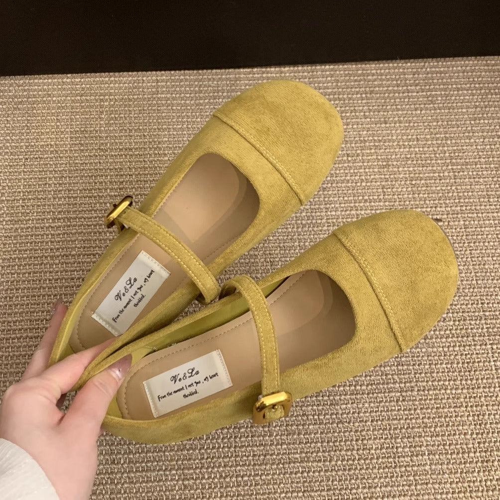 Damen Ballerinas mit verstellbarem Riemen und weichem Innenfutter Drune
