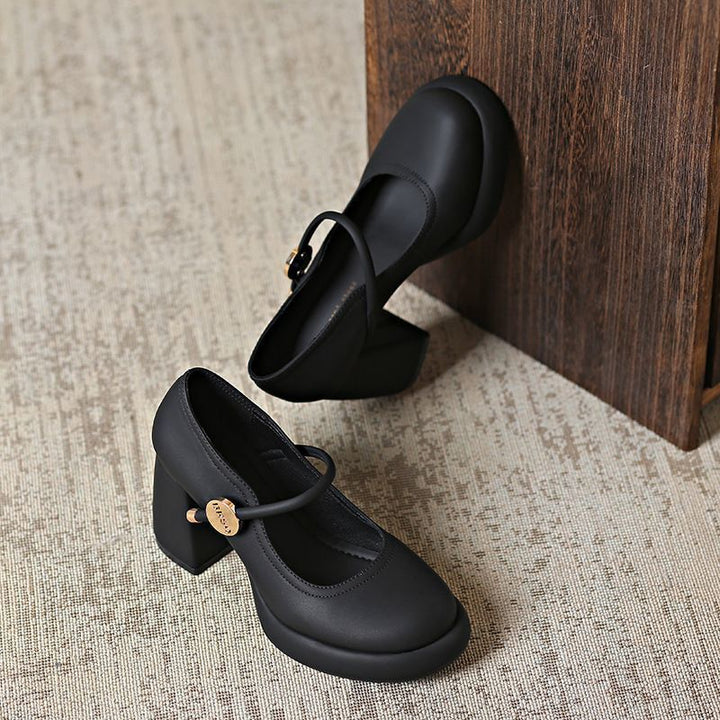 Damen Mary Jane Schuhe mit komfortablem Blockabsatz Drune