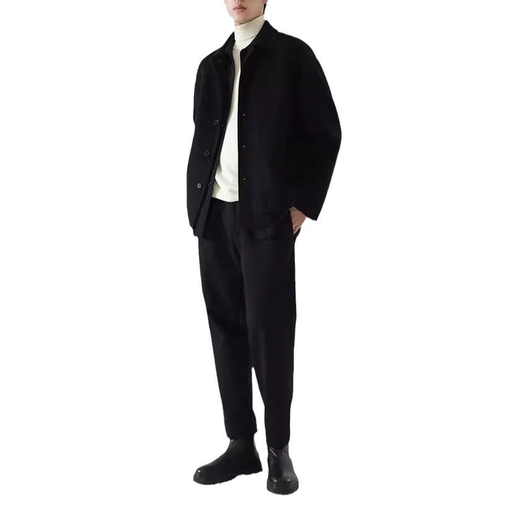 Herren Boxy Wollmix-Hemdjacke mit durchgehender Knopfleiste und überschnittener Schulter Drune