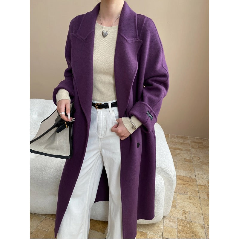 Damen eleganter Oversized-Mantel mit doppelter Knopfleiste und praktischen Taschen Drune