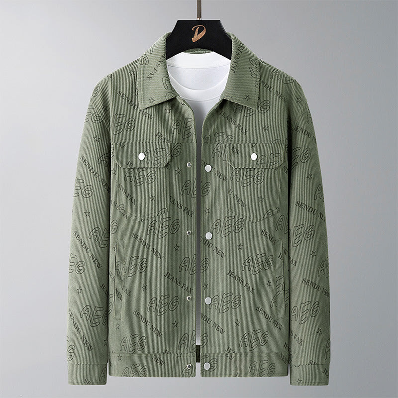 Herren Lässige Cordjacke mit praktischem Druck Drune
