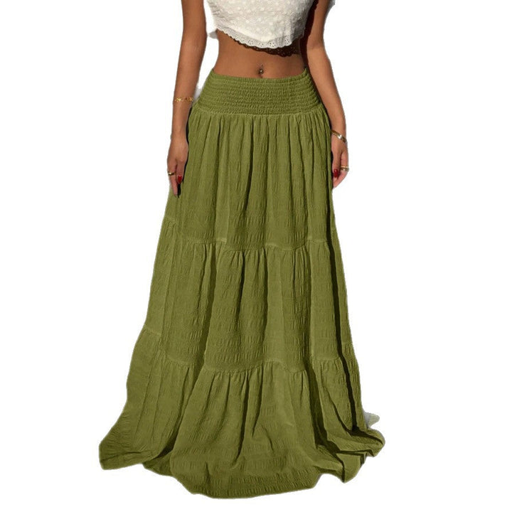 Damen Maxirock im lässigen Boho-Stil mit voluminösen Stufen Drune