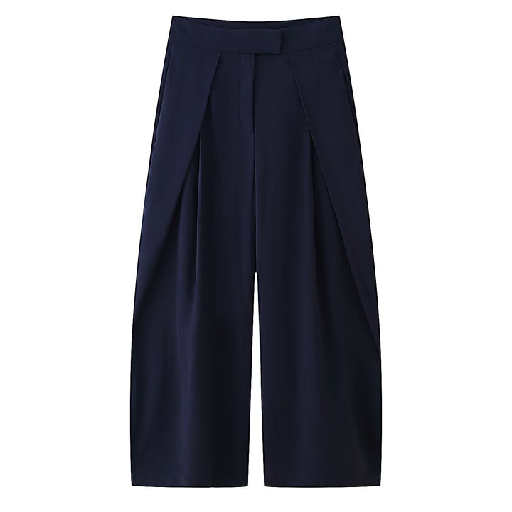 Damen Culotte-Hose mit weitem Bein, hoher Taille und ausgestellter Silhouette Drune