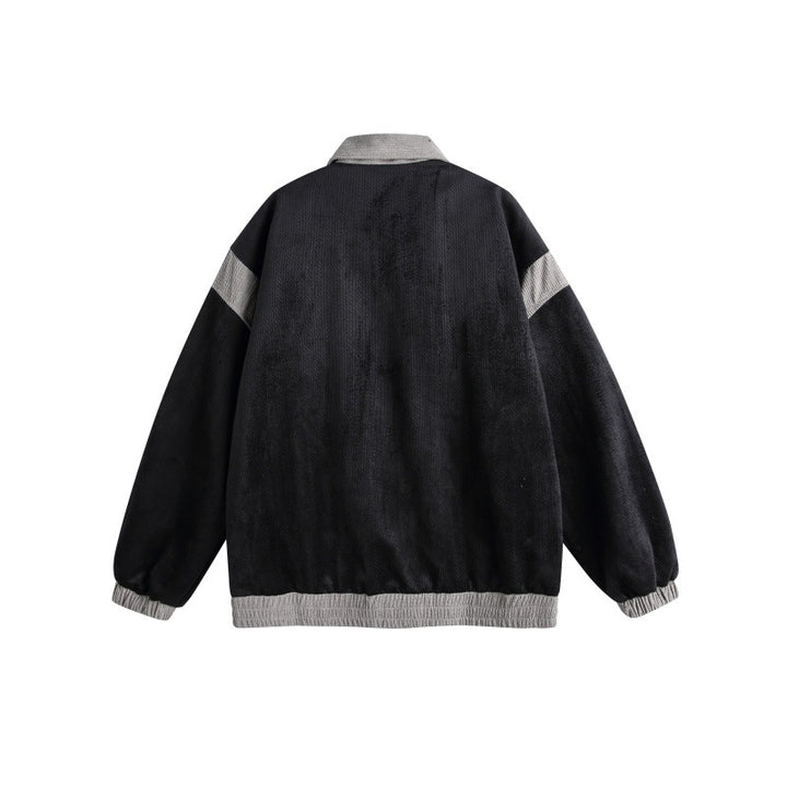 Unisex Harrington-Blousonjacke mit Strukturstoff und Kontrastbesatz Drune