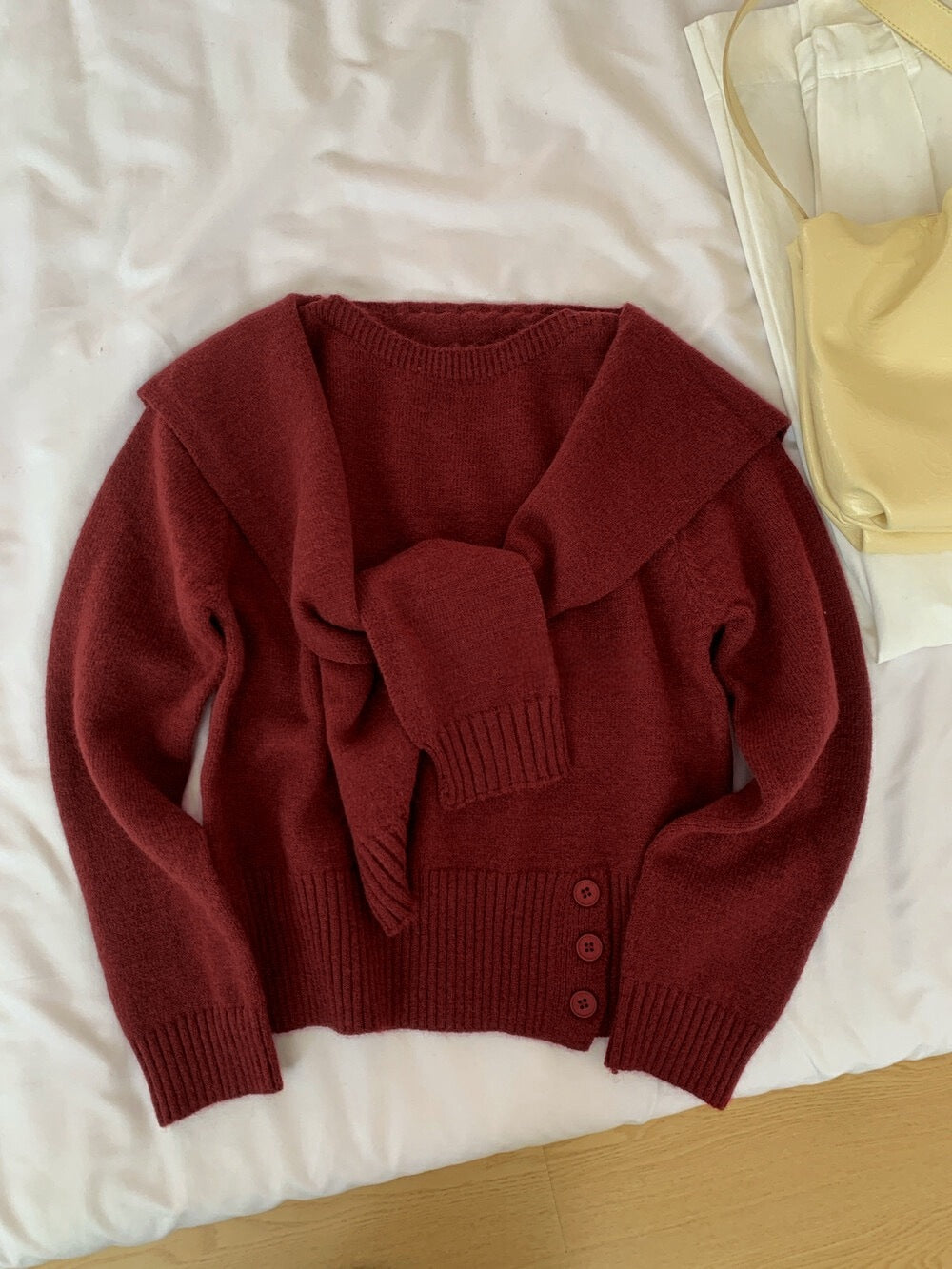 Damen eleganter pullover mit abnehmbarem Kragen Drune