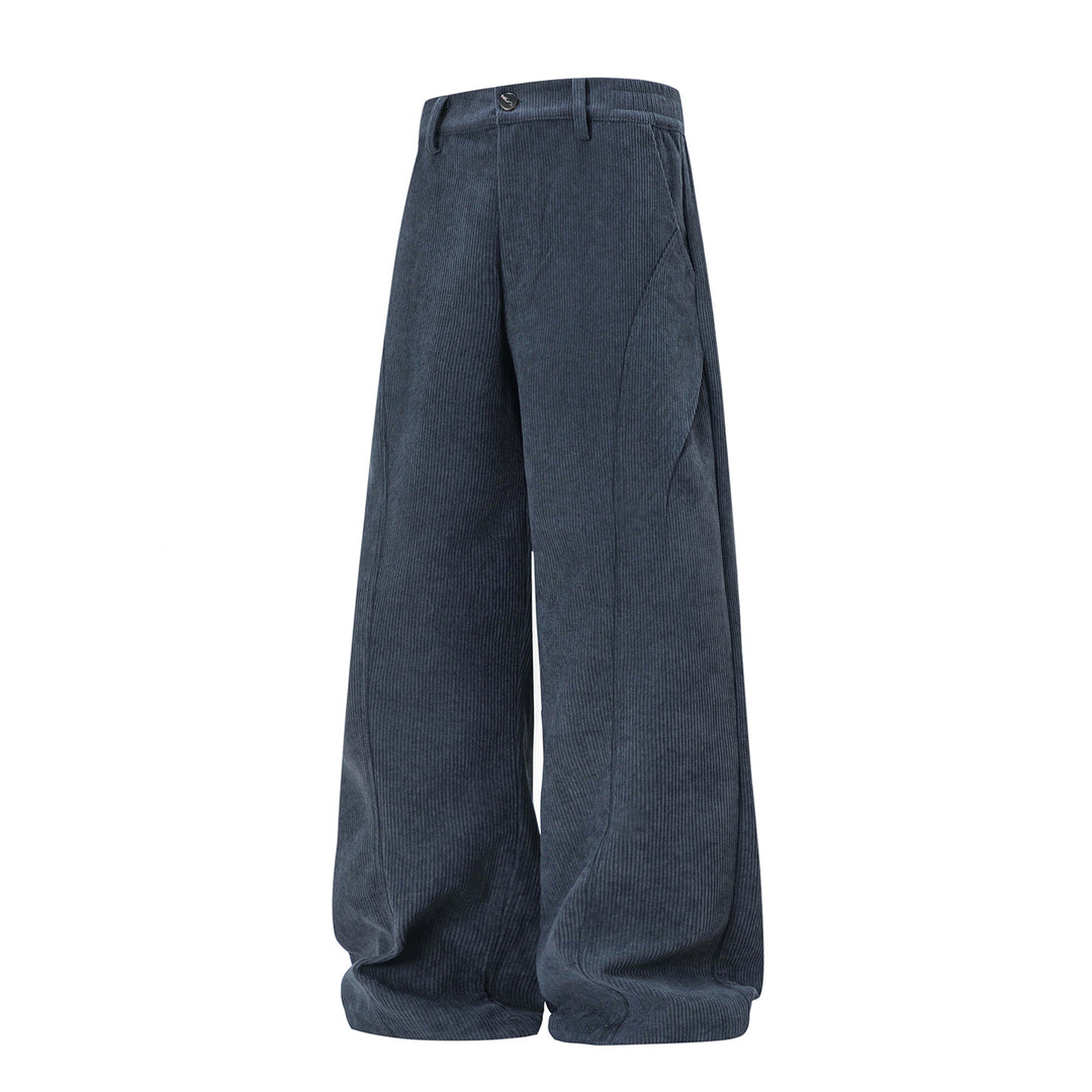 Damen Weite High-Waist Cordhose mit weitem Bein und dekorativer Teilungsnaht Drune