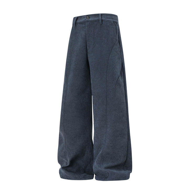 Damen Weite High-Waist Cordhose mit weitem Bein und dekorativer Teilungsnaht Drune