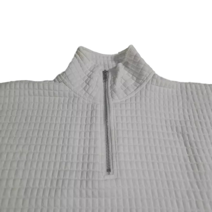 Damen modischer Stepp-Pullover mit halbem Reißverschluss Drune
