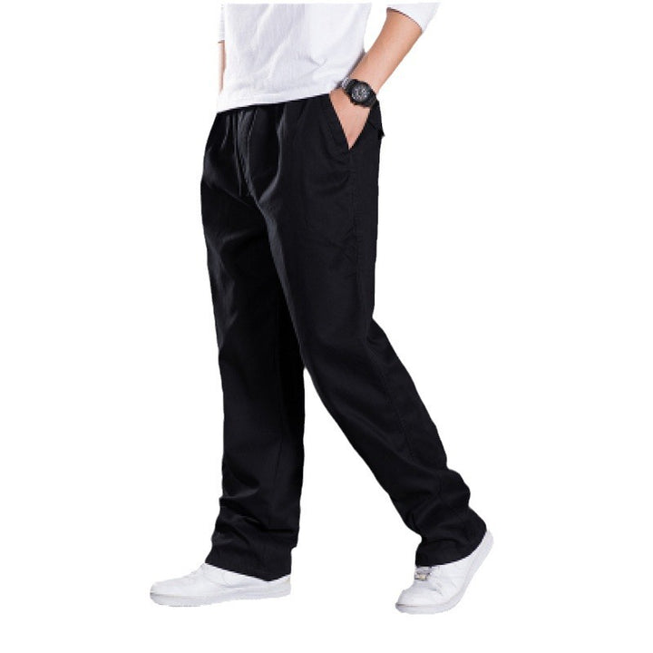 Herren Relaxed-Fit Freizeit-Chinohose mit elastischem Tunnelzug, vorgeformtem Bund und geradem Bein Drune