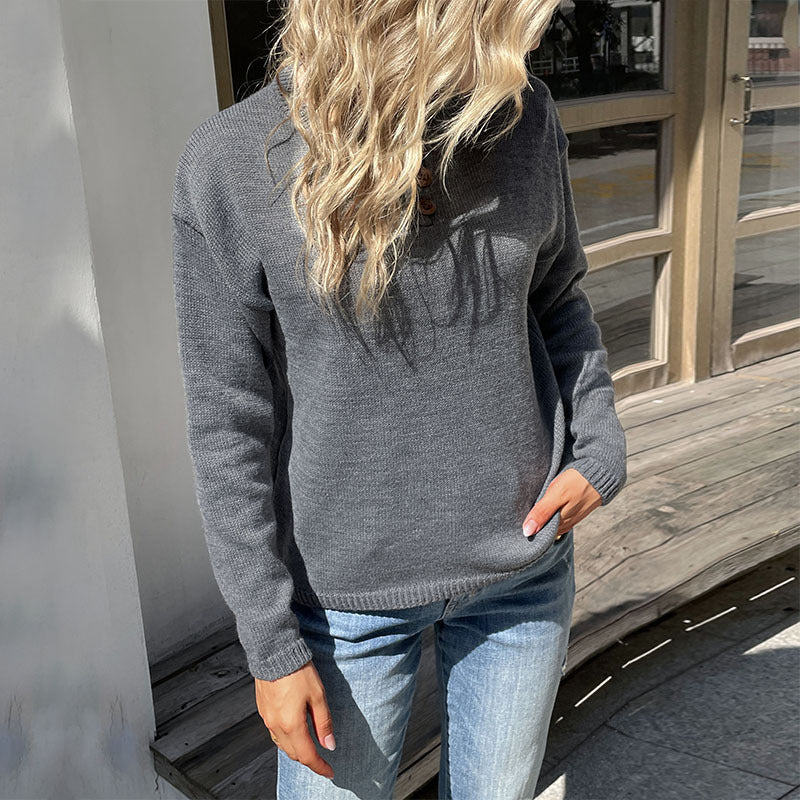 Damen Feinstrickpullover mit Rundhalsausschnitt und leichter Oversize-Passform Drune