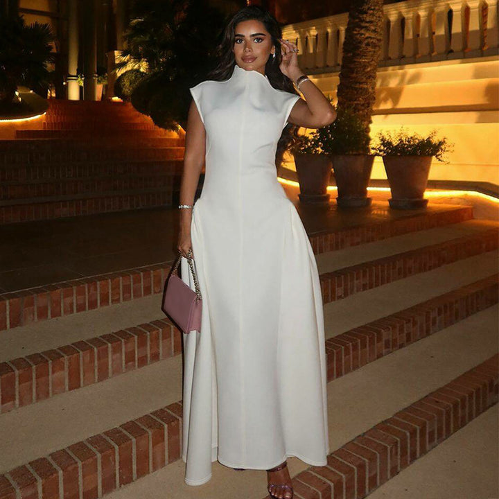 Damen Elegantes langes Abendkleid im minimalistischen Stil Drune