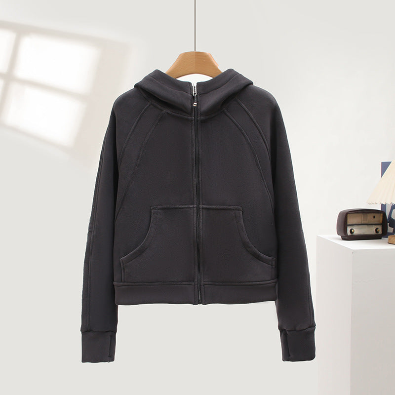 Damen Sportlicher Zip-Hoodie mit kuscheligem Innenfutter Drune