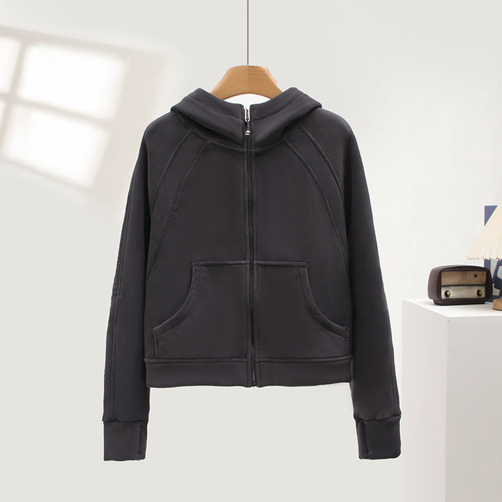 Damen Sportlicher Zip-Hoodie mit kuscheligem Innenfutter Drune