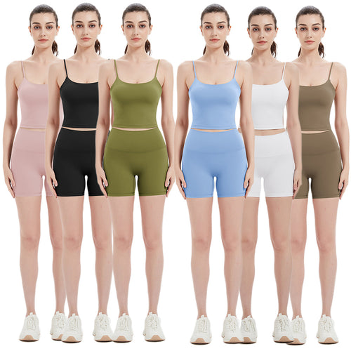 Damen Sportliches Top und Shorts Set Drune