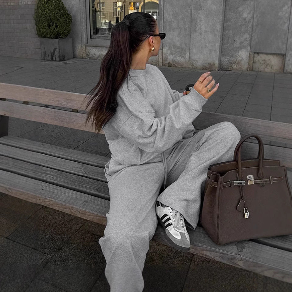 Damen Bequemer Sportanzug mit weitem Schnitt und modischen Details Drune