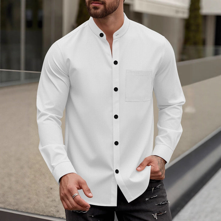 Herren Elegantes Hemd mit Stehkragen Drune