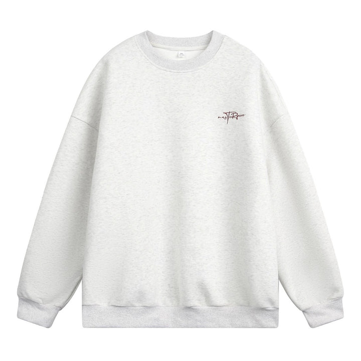 Unisex Oversize Rundhals-Sweatshirt mit dezenter Script-Stickerei Drune