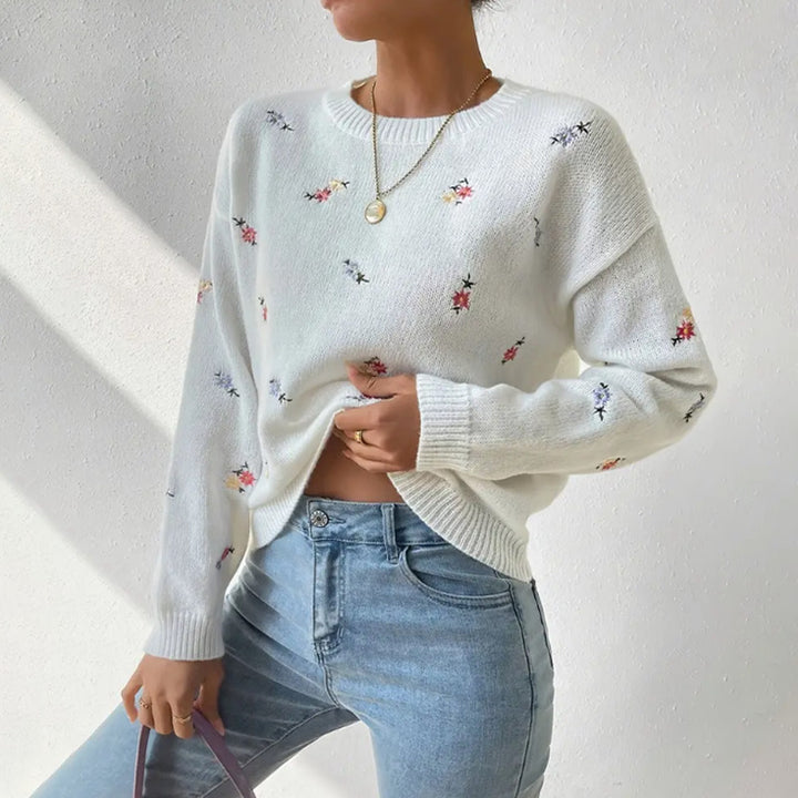 Damen Gemusterter Strickpullover Drune