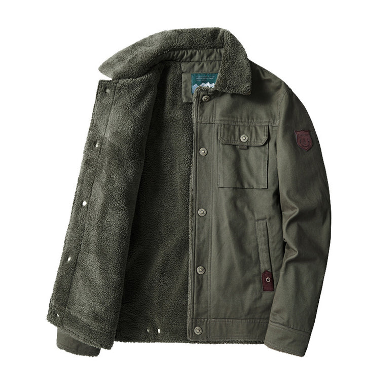 Herren Warme Winterjacke mit Teddyfutter Drune