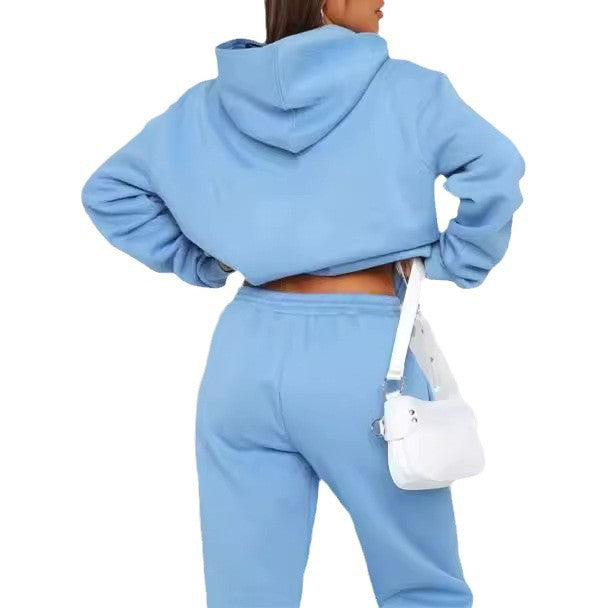 Damen nan oversized Kapuzen-Loungewear-Set mit Kängurutasche und elastischem Knöchelabschluss Drune