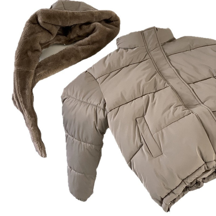 Damen Modische Pufferjacke mit abnehmbarem Kunstfellkragen und praktischen Taschen Drune