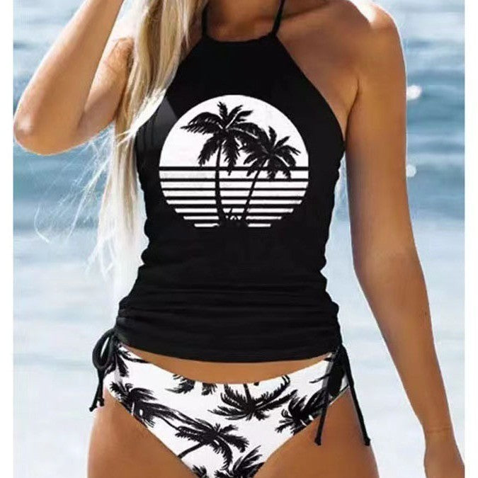 Damen Tankini mit floralem Muster und verstellbaren Trägern Drune