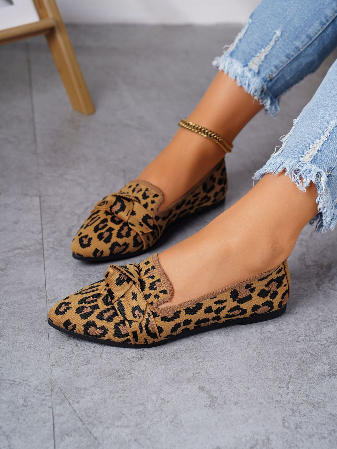 Damen Ballerinas mit modischem Streifendesign und charmantem Schleifenakzent Drune
