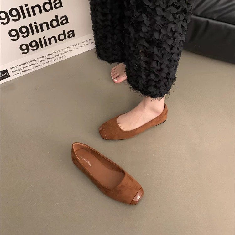 Damen Elegante und bequeme Ballerinas mit geschlossenen Zehen Drune