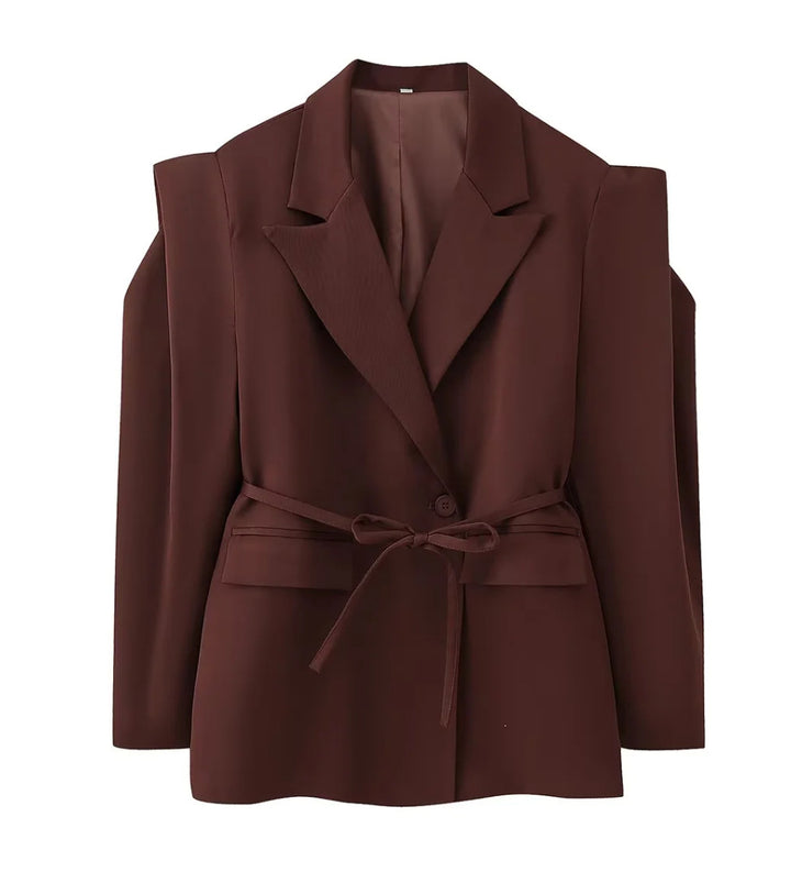 Damen 1100+ taillierter Blazer mit Tunnelzug, schmaler Kordel und Pattentaschen Drune