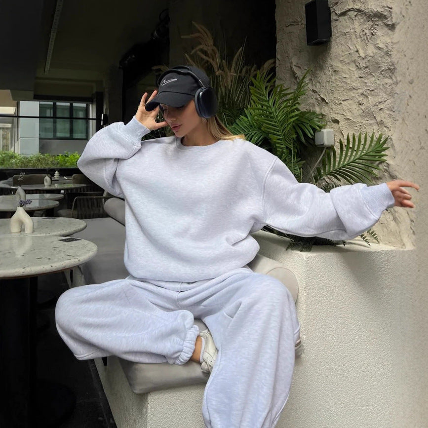 Damen lässiger Sweatanzug mit oversized Schnitt und elastischen Bündchen Drune