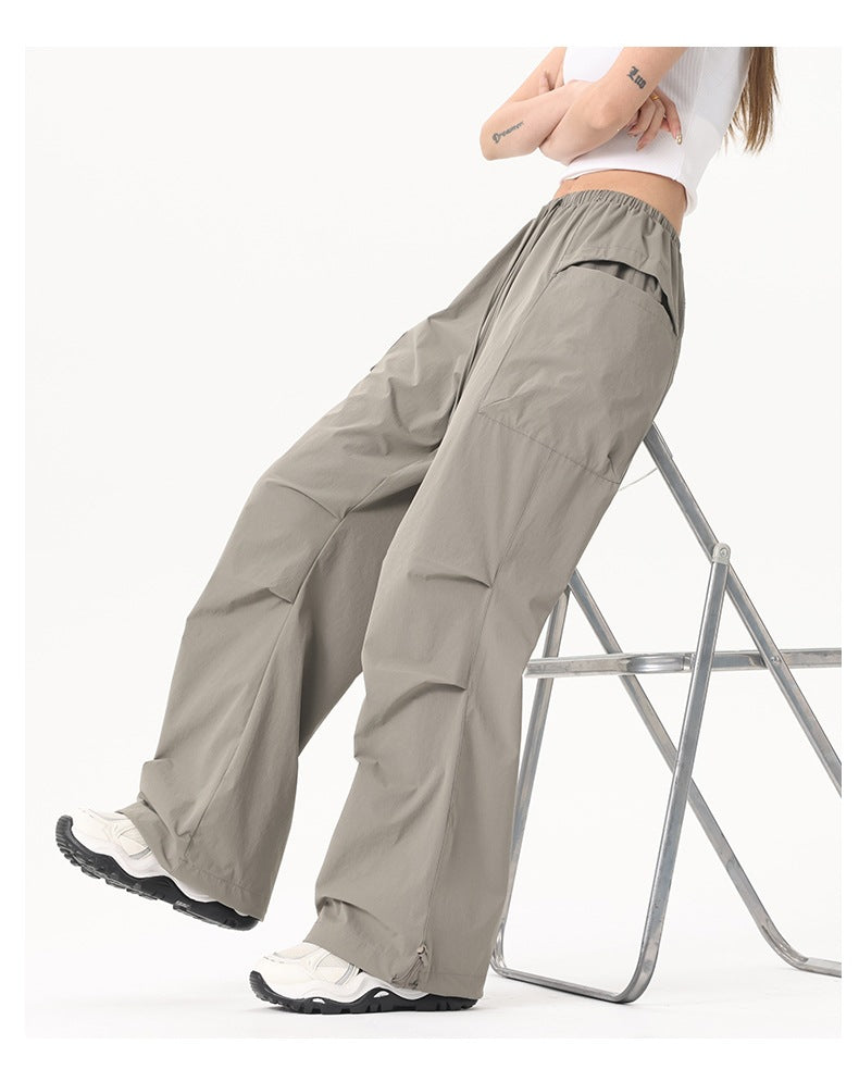 Damen Wide‑Leg Cargo‑Hose mit elastischem Bund & Utility‑Taschen Drune