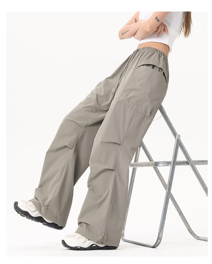 Damen Wide‑Leg Cargo‑Hose mit elastischem Bund & Utility‑Taschen Drune