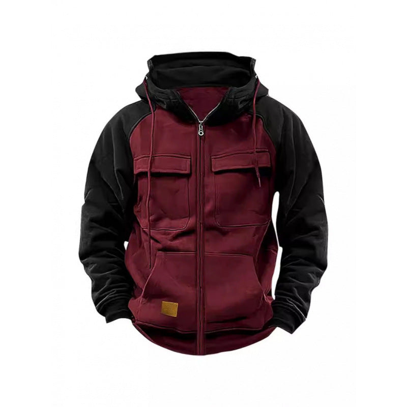 Herren Kapuzenjacke mit Cargo-Taschen und durchgehendem Reißverschluss Drune