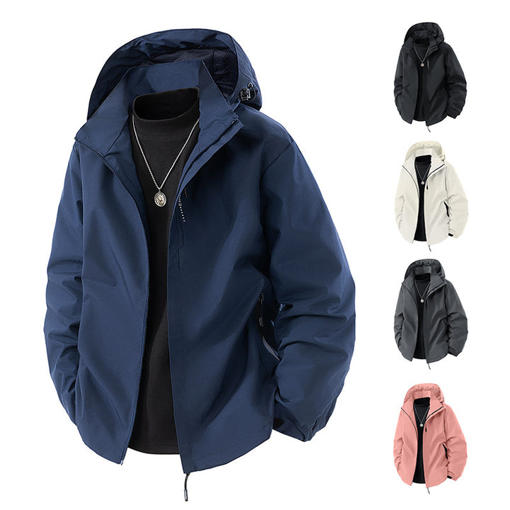 Herren nan leichte wetterfeste Softshelljacke mit verstellbarer Kapuze, winddichter Außenlage und atmungsaktivem Meshfutter Drune