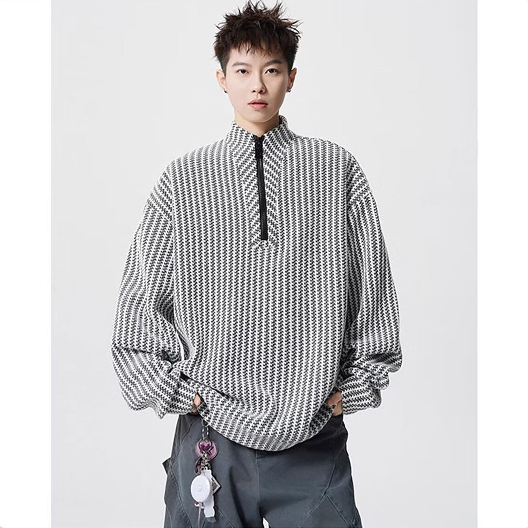 Damen Oversized Sweatshirt mit Stehkragen Drune