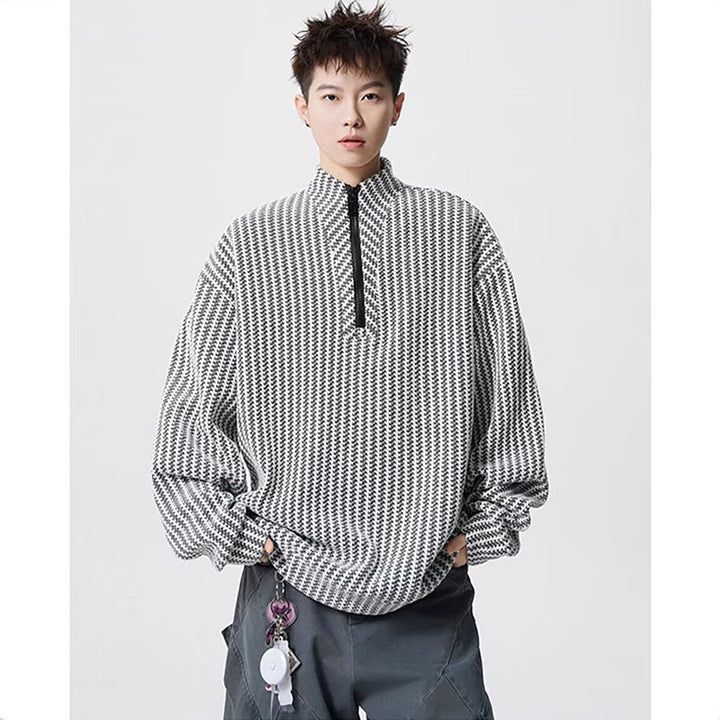 Damen Oversized Sweatshirt mit Stehkragen Drune