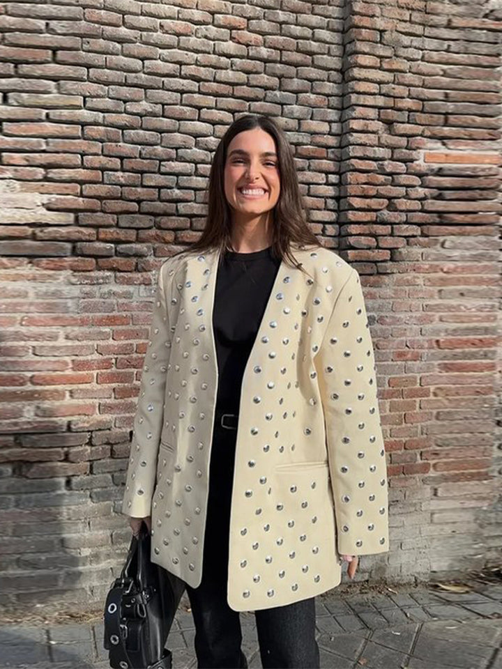Damen Oversized Blazer mit luxuriösen Applikationen Drune