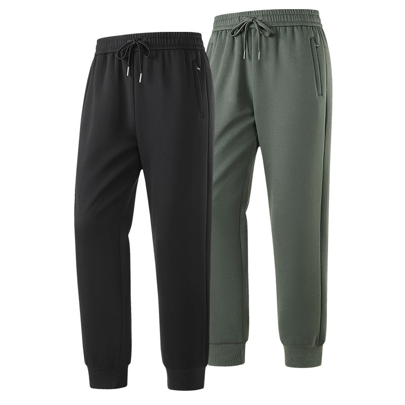 Herren Slim-Fit Freizeithose aus atmungsaktivem Funktionsfleece mit Kordelbund, Reißverschlusstaschen & Rippbündchen Drune