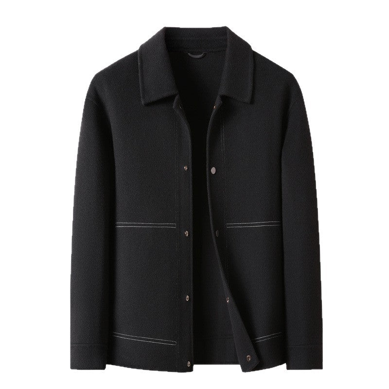 Herren elegante Wolljacke mit klassischem Kragen Drune