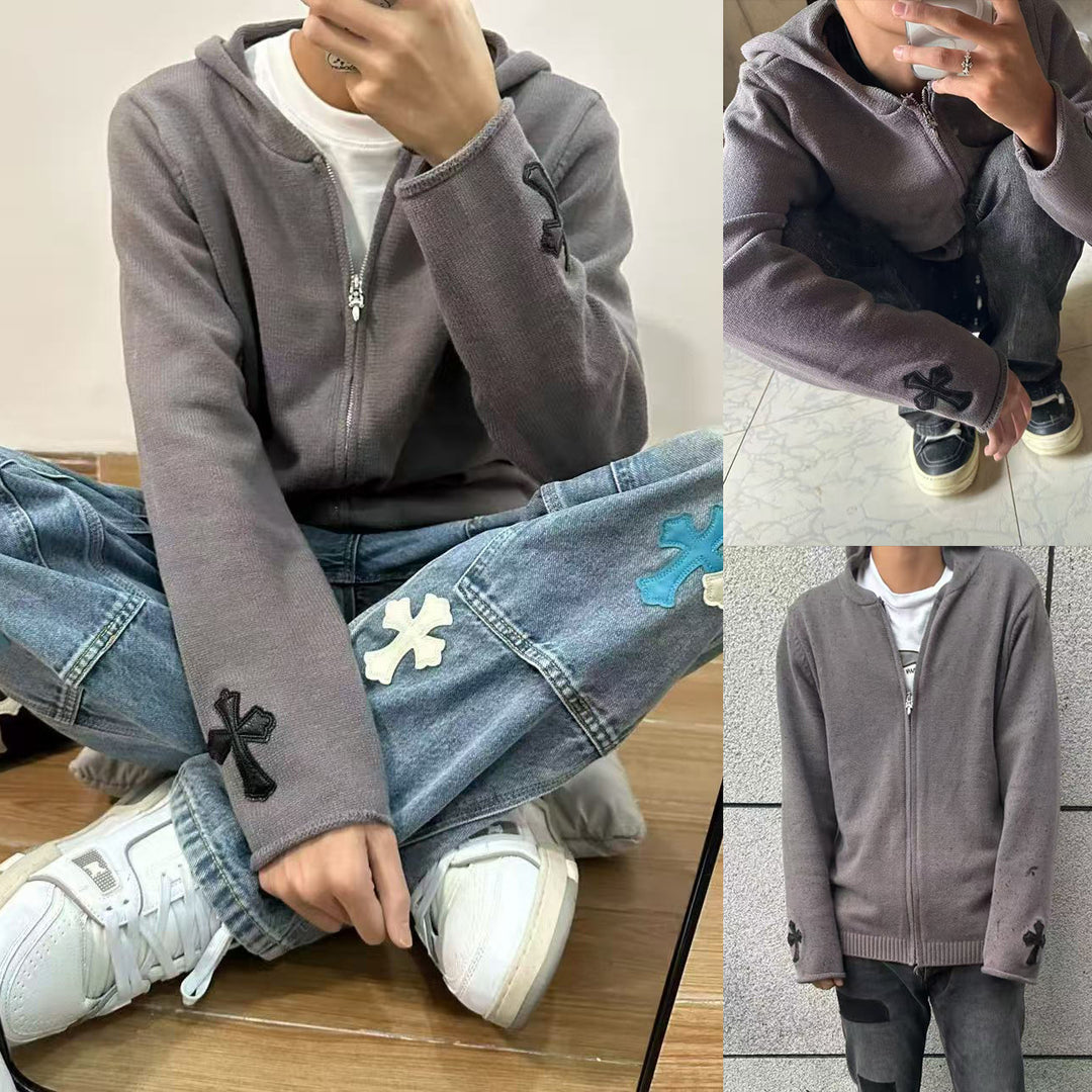 Herren Modische Kapuzenjacke mit grafischen Applikationen Drune