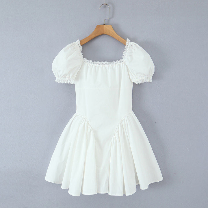 Damen verspieltes kurze Puffärmelkleid Drune