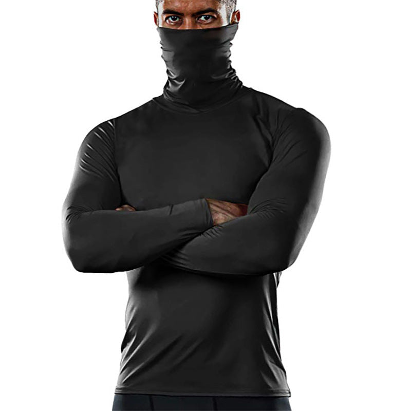 Herren funktionales Langarmshirt mit hohem Kragen und feuchtigkeitsregulierendem Material Drune